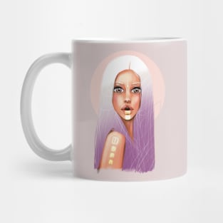 Young cute girl with beautiful color hair Mug